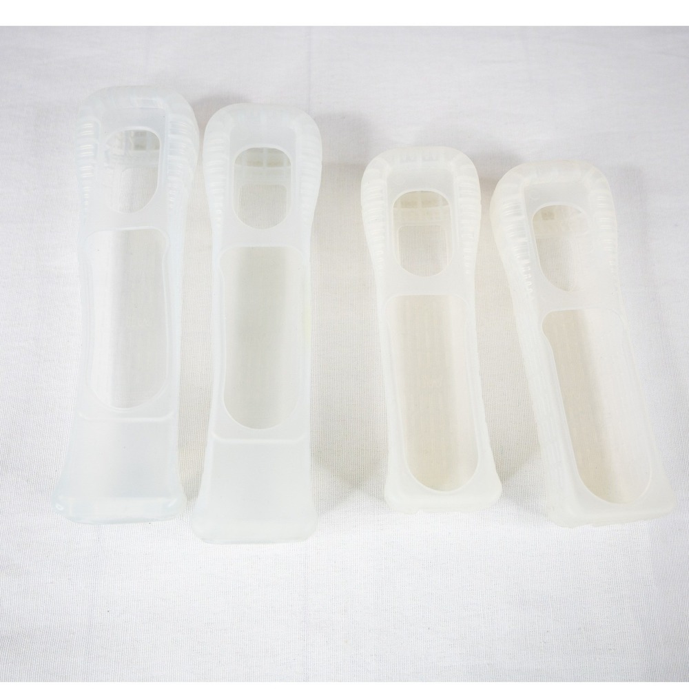 Nintendo Wii Remote Silicone Jacket Lot 4pc Clear MotionPlus Good Condition